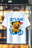 LETS PLAY HARD | SIRT BASKILI %100 PAMUK HEAVY COTTON PREMIUM KALİTE T-SHIRT (Y316)