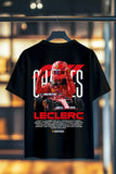 CHARLES LECLERC FERRARI  | %100 PAMUK SIRT BASKILI HEAVY COTTON PREMIUM KALİTE T-SHIRT (Y361)